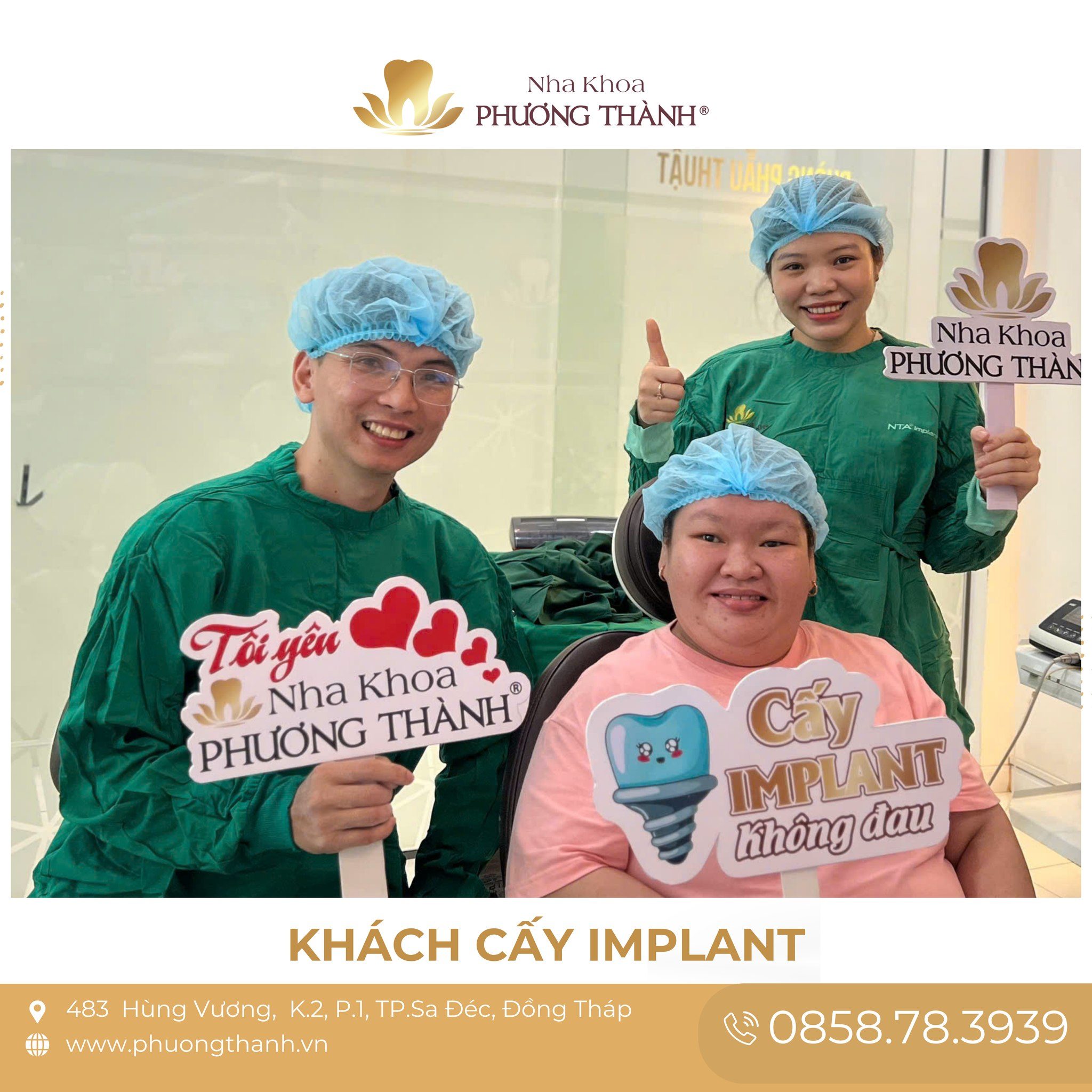 Khách hàng thành công cấy Implant không đau tại Nha Khoa Phương Thành