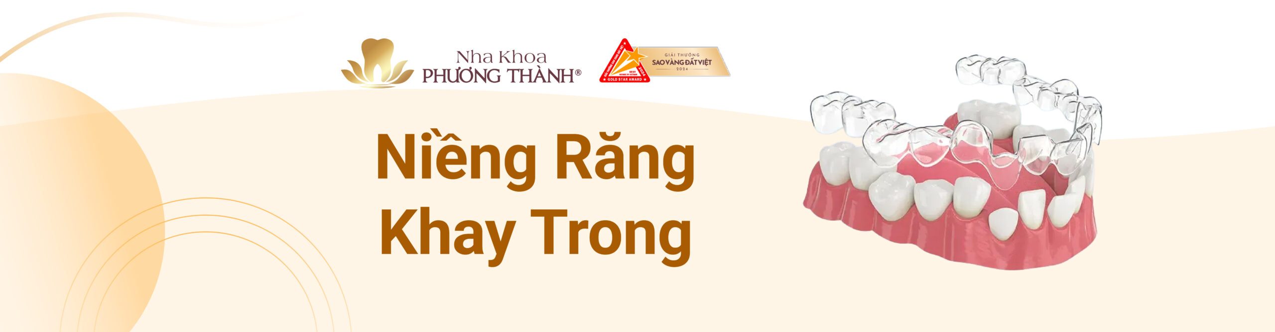 Banner quảng cáo dịch vụ Niềng răng khay trong tại Nha khoa Phương Thành