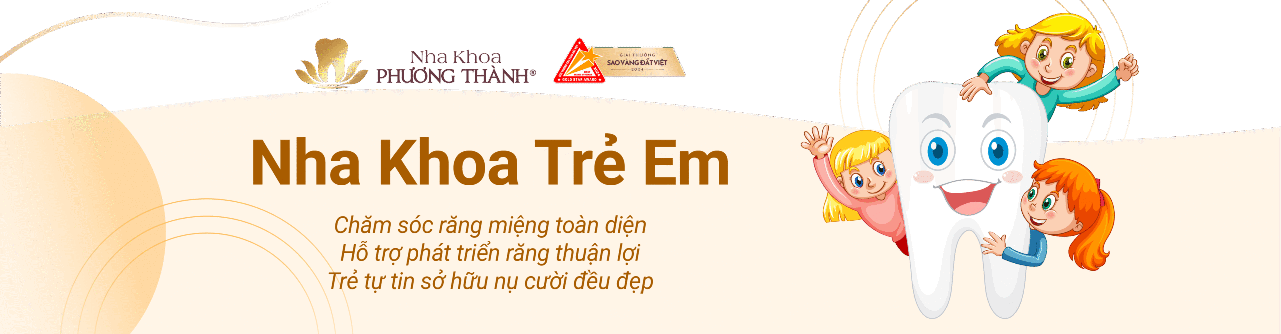 Banner quảng cáo dịch vụ Nha khoa trẻ em tại Nha khoa Phương Thành