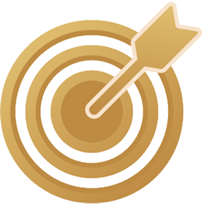 Biểu tượng mục tiêu màu vàng với mũi tên trúng tâm – đại diện cho sự chính xác, cam kết chất lượng và định hướng rõ ràng trong dịch vụ nha khoa tại Nha Khoa Phương Thành