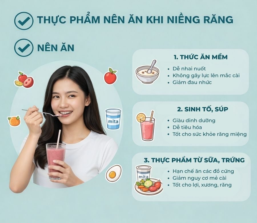 Niềng răng nên ăn gì?