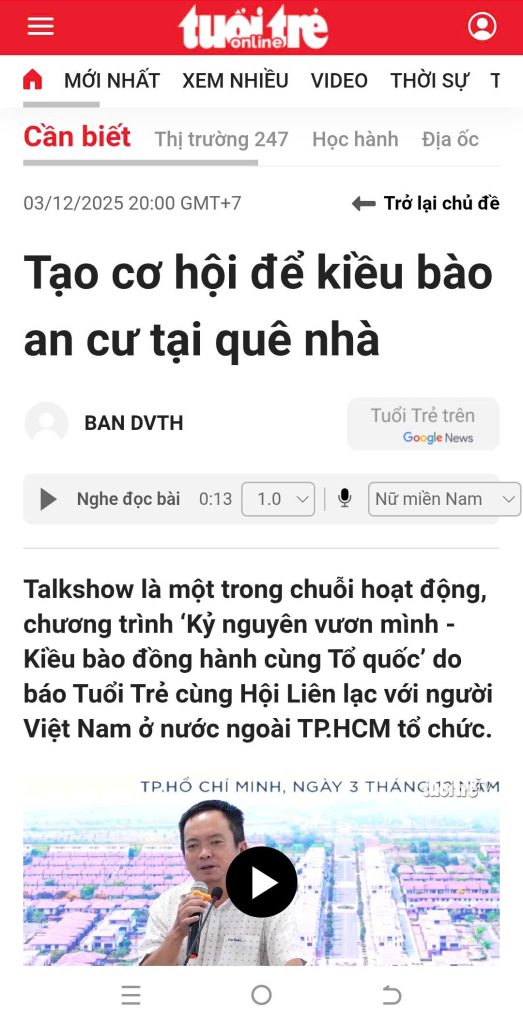 Tạo cơ hội để kiều bào an cư tại quê nhà