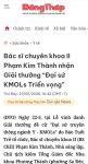 Bác sĩ CKII Phạm Kim Thành nhận Giải thưởng “Đại sứ KMOLs Triển vọng”