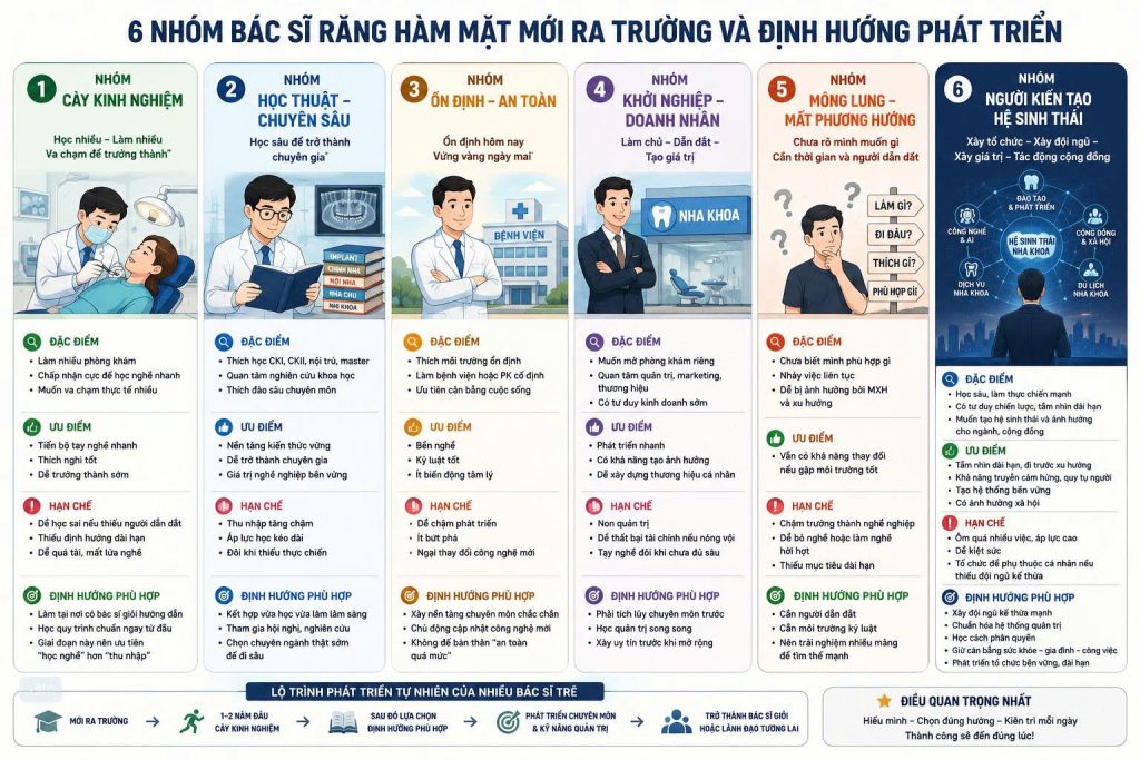 6 tuýp bác sĩ Răng Hàm Mặt mới ra trường